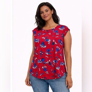 🌹 Elle Red Floral Blouse